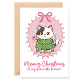 Christmas Card from Cat – Cute Cat “Meowy Christmas”